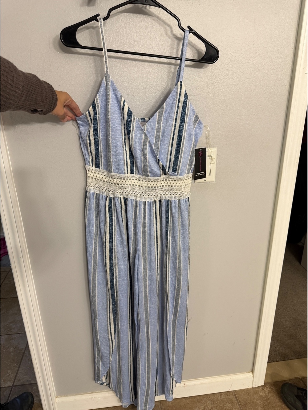 No Boundaries Crochet Trim Jumpsuit